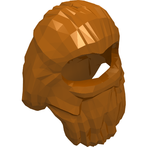 Rendu LDraw de Hair Long avec Beard Tied in Sections [Gloin], couleur indicative