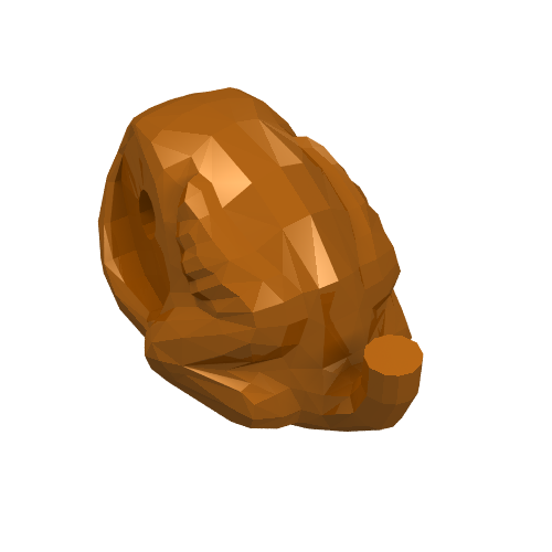 Rendu LDraw de Nourriture Dinde Corps, Col rond (Food Turkey Body, Rounded Neck), couleur indicative