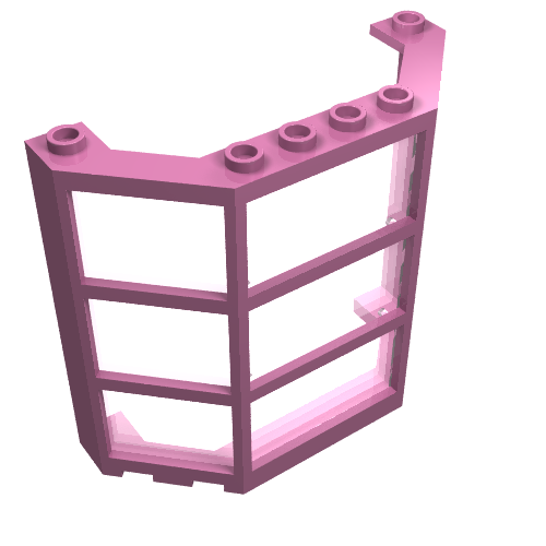Rendu LDraw de Baie de fenêtre 3 x 8 x 6 avec verre transparent (Window Bay 3 x 8 x 6 with Trans-Clear Glass), couleur indicative
