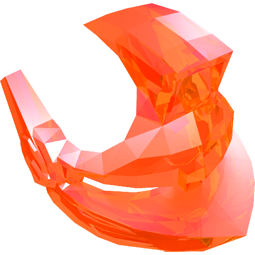 Rendu LDraw de Headwear Accessory Visor (Nexo Knights), couleur indicative