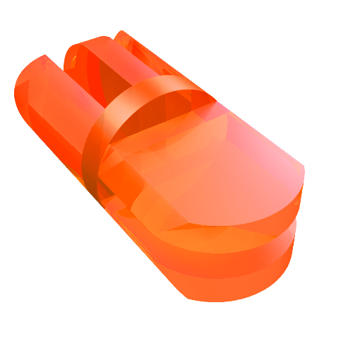 Rendu LDraw de Pièce de bras 90° Tourner [2 / 3 Doigts] (Arm Piece 90° Turn [2 / 3 Fingers]), couleur indicative