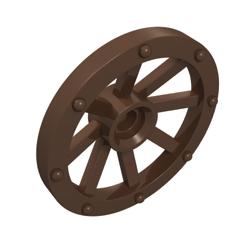 Rendu LDraw de Petit chariot de roue (27mm d.) (Wheel Wagon Small (27mm D.)), couleur indicative