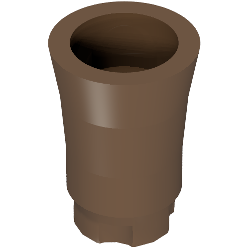 Rendu LDraw de Plante, Tronc de palmier - connecteur court, aucun trou pour axe (Plant, Palm Tree Trunk - Short Connector, no Axle Hole), couleur indicative