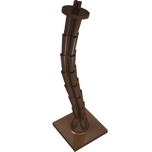 Rendu LDraw de Plante, base et tronc de palmier 4 x 4 (Plant, Palm Tree Base and Trunk 4 x 4), couleur indicative