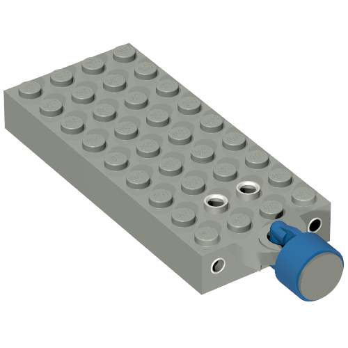 Rendu LDraw de Inverseur automatique de poteau de train électrique 4.5V brique 4 x 9 avec le support d'aimant et le petit aimant bleu de train (Electric Train 4.5V Automatic Pole Reverser Brick 4 x 9 with Magnet Holder and Small Blue Train Magnet), couleur indicative