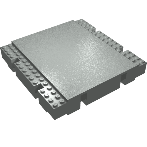 Rendu LDraw de Plaque de base Plate-forme élevée 16 x 16 x 2 1/3 (Baseplate Raised 16 x 16 x 2 1/3 Platform), couleur indicative