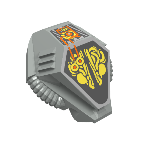 Casque avec plateau hexagonal et motif imprimé Alien Argent (Helmet with Hexagonal Top and Silver Alien Print)