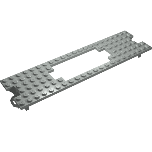 Rendu LDraw de Base de véhicule, train 6 x 22 Type 1 (Vehicle Base, Train 6 x 22 Type 1 Motor Opening), couleur indicative