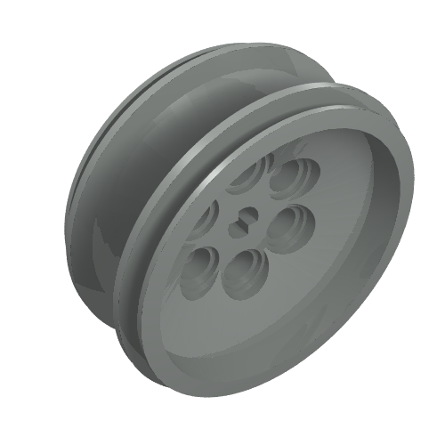 Rendu LDraw de Roue 68.8 x 24 modèle équipe type 2 [anneau cranté] (Wheel 68.8 x 24 Model Team Type 2 [Notched Ring]), couleur indicative