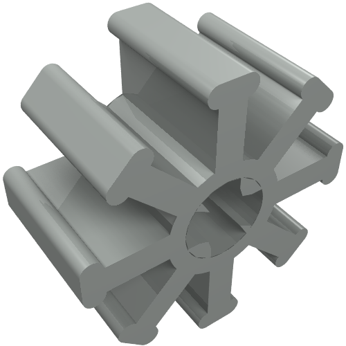 Rendu LDraw de Roue dentée Technic 8 dent (Technic Gear Timing Wheel 8 Tooth), couleur indicative