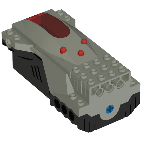 Rendu LDraw de Hub, Micro Scout avec Red Buttons and Black Base, couleur indicative