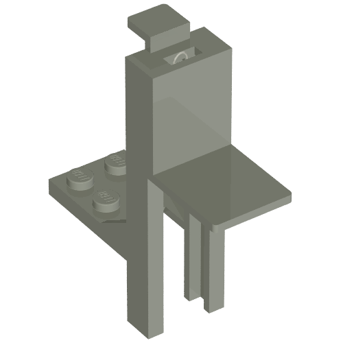 Rendu LDraw de Forklift Mast and Carriage 2 x 2 Plaque and Light Gray Fork [Complete Assembly], couleur indicative
