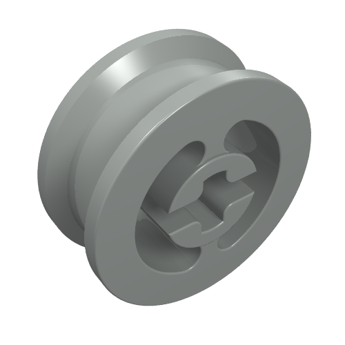 Rendu LDraw de Roue avec trou d'axe divisé (Wheel with Split Axle hole), couleur indicative