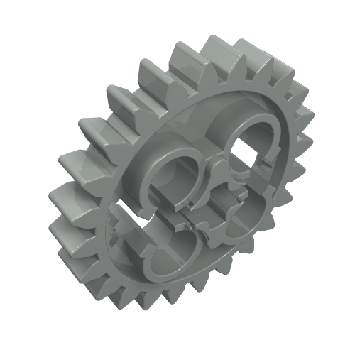 Rendu LDraw de Technic Gear 24 Dent [Ancien style - Trois trous d'essieu] (Technic Gear 24 Tooth [Old Style - Three axle holes]), couleur indicative