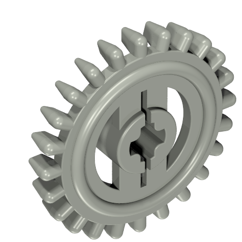 Rendu LDraw de Couronne de 24 dents avec dents plates (Technic Gear 24 Tooth Crown with Flat Teeth), couleur indicative