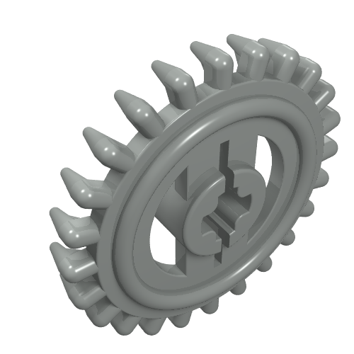 Rendu LDraw de Couronne de 24 dents avec dents pointues (Technic Gear 24 Tooth Crown with Pointed Teeth), couleur indicative