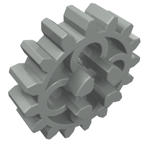 Rendu LDraw de 16 dents avec trous ronds [ancien style] (Technic Gear 16 Tooth with Round Holes [Old Style]), couleur indicative