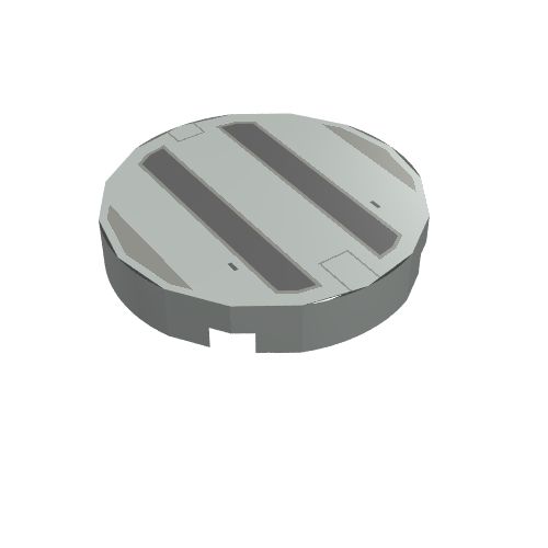 Rendu LDraw de Tuile ronde 2 x 2 avec motif imprimé Sith Infiltrator (Tile Round 2 x 2 with Sith Infiltrator Print), couleur indicative