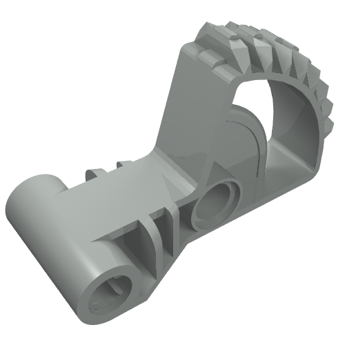Rendu LDraw de Bras Technic 2 x 5 avec engrenage 1/4 8 dents double biseau (Technic Arm 2 x 5 with 1/4 Gear 8 Tooth Double Bevel), couleur indicative