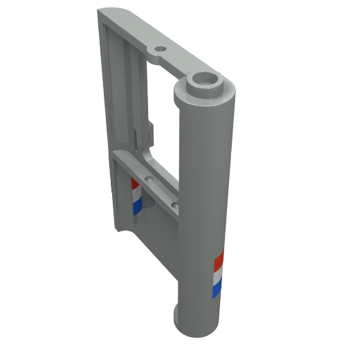 Rendu LDraw de Porte 1 x 4 x 5 Train à gauche avec motif imprimé rouge/blanc/bleu (Door 1 x 4 x 5 Train Left with Red/White/Blue Stripe Print), couleur indicative