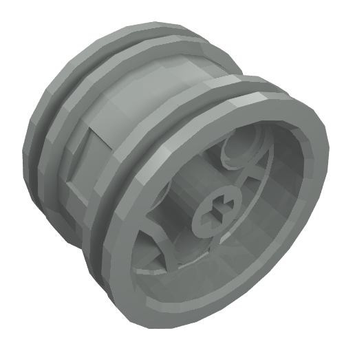Rendu LDraw de Roue 30,4 x 20 avec 3 trous (Wheel 30.4 x 20 with 3 Pinholes), couleur indicative