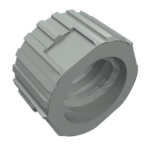 Rendu LDraw de Axe Technic Écrou (Technic Axle Nut), couleur indicative
