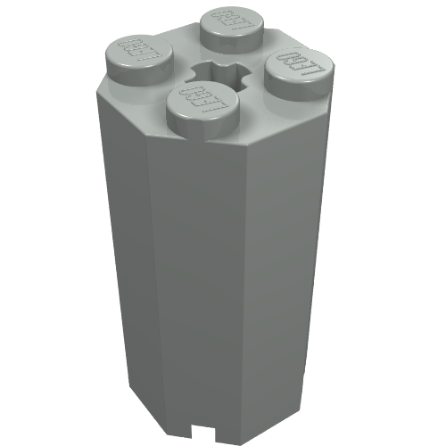 Rendu LDraw de Brique Octogonale spéciale 2 x 2 x 3 1/3 (Brick Special Octagonal 2 x 2 x 3 1/3), couleur indicative