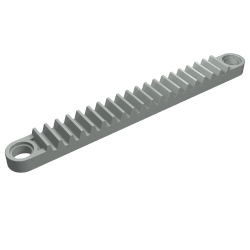 Rendu LDraw de crémaillère Technic 1 x 10 avec trous (Technic Gear Rack 1 x 10 with Holes), couleur indicative
