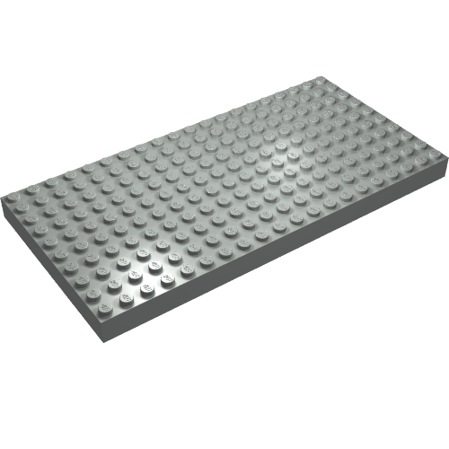 Rendu LDraw de Brique 10 x 20 sans tubes inférieurs, avec support croisé '+' (début plaque de base) (Brick 10 x 20 without Bottom Tubes, with '+' Cross Support (early Baseplate)), couleur indicative