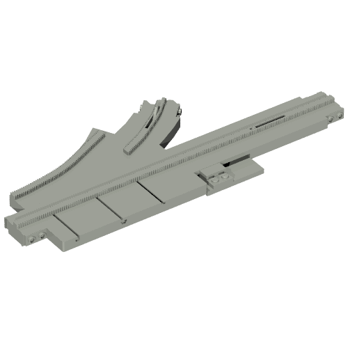 Rendu LDraw de Vehicle Track, Monorail Point Left, couleur indicative