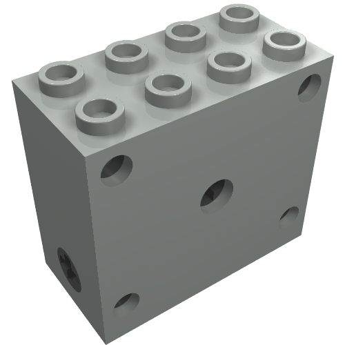 Rendu LDraw de Boîte d’engrenages Technic 2 x 4 x 3 (Technic Gearbox 2 x 4 x 3), couleur indicative