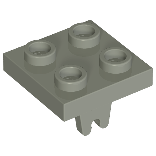Rendu LDraw de Plaque spéciale 2 x 2 avec fond de support de roue (Plate Special 2 x 2 with Wheel Holder Bottom), couleur indicative