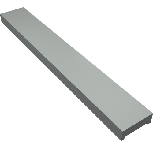Rendu LDraw de Voie de véhicule, train, passage à niveau Centre Rail casquette Insert 2 x 14 x 2/3 (Vehicle Track, Train, Level Crossing Center Rail Cap Insert 2 x 14 x 2/3), couleur indicative