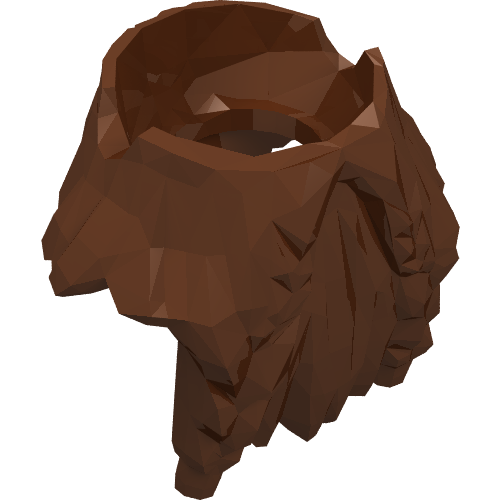 Minifigurine nuque barbe, pleine avec des extrémités de moustache tressée (Minifig Neckwear Beard, Full with Braided Moustache Ends)