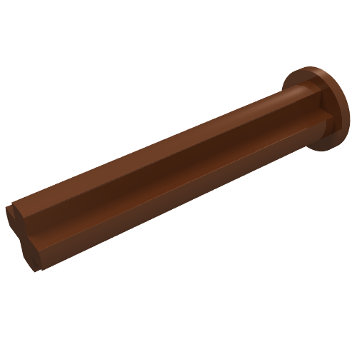 Rendu LDraw de Essieu Technic 3 avec butée (Technic Axle 3 with Stop), couleur indicative