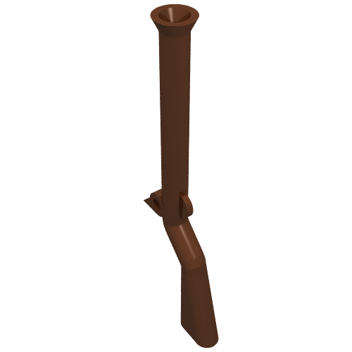 Rendu LDraw de Pistolet d'arme / silex / fusil (pirate) (Weapon Gun / Flintlock / Musket (Pirate)), couleur indicative