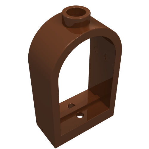 Rendu LDraw de Fenêtre 1 x 2 x 2 2/3 avec plateau arrondi (Window 1 x 2 x 2 2/3 with Rounded Top), couleur indicative