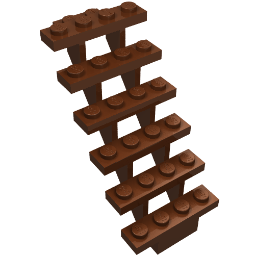 Rendu LDraw de Escaliers 7 x 4 x 6 (Stairs 7 x 4 x 6 Straight Open), couleur indicative