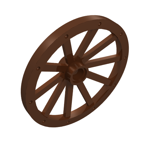 Rendu LDraw de Chariot de roue énorme (43mm d.) (Wheel Wagon Huge (43mm D.)), couleur indicative