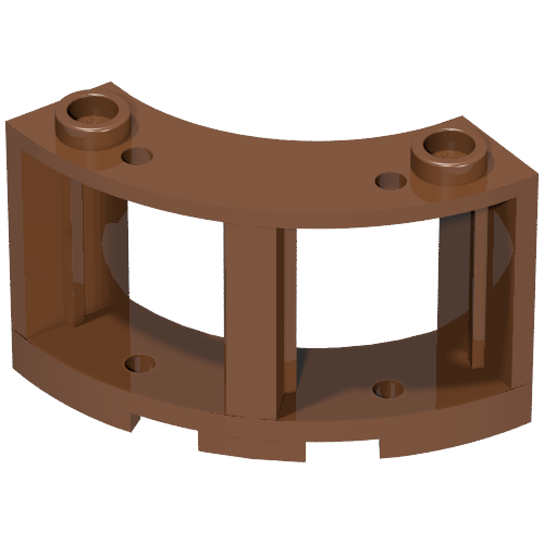 Rendu LDraw de Fenêtre ronde 3 x 3 x 2 (Window Round 3 x 3 x 2), couleur indicative