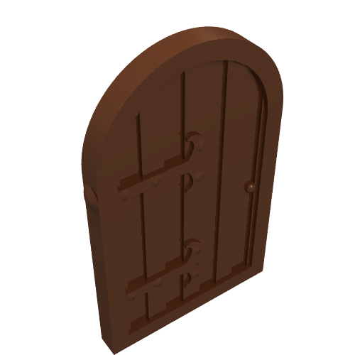 Rendu LDraw de Fenêtre 1 x 2 x 2 2/3 Volet avec plateau arrondi (Window 1 x 2 x 2 2/3 Shutter with Rounded Top), couleur indicative