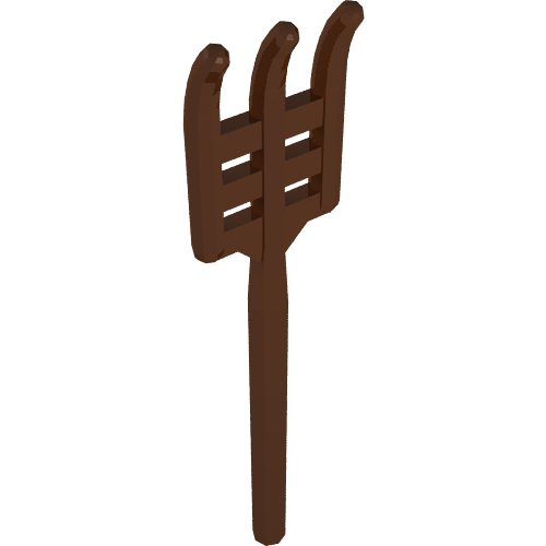 Rendu LDraw de Équipement fourche / fourche, extrémité plate [soft] (Equipment Pitchfork / Fork, Flat End [Soft]), couleur indicative