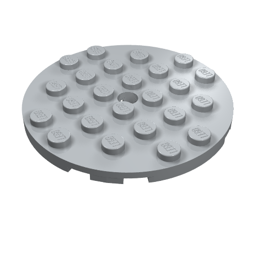 Rendu LDraw de Plaque ronde 6 x 6 avec trou (Plate Round 6 x 6 with Hole), couleur indicative