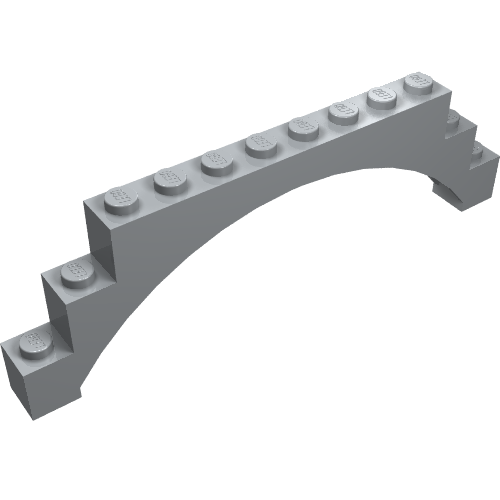 Rendu LDraw de Brique Arche 1 x 12 x 3 surélevé (Brick Arch 1 x 12 x 3 Raised Arch), couleur indicative