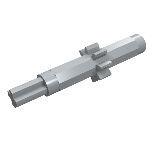 Rendu LDraw de Technic Rack Essieu enrouleur (Technic Rack Winder Axle), couleur indicative