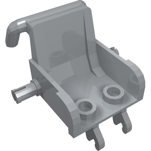 Rendu LDraw de Équipement Fauteuil roulant médical avec attaches pour roues (Equipment Medical Wheelchair with Clips for Wheels), couleur indicative