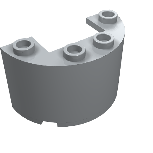 Demi-cylindre 2 x 4 x 2 avec 1 x 2 découpe (Cylinder Half 2 x 4 x 2 with 1 x 2 Cutout)