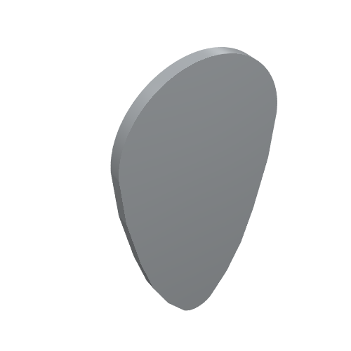 Rendu LDraw de Bouclier ovoïde [sans motif] (Shield Ovoid [Plain]), couleur indicative