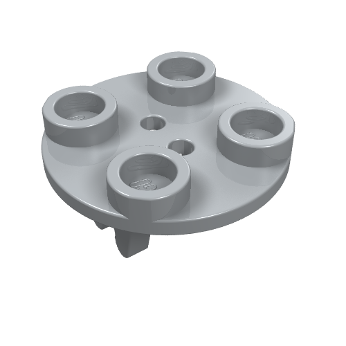 Support de roue, plaque, rond 2 x 2 mince avec attaches (Wheel Holder, Plate, Round 2 x 2 Thin with Clips)