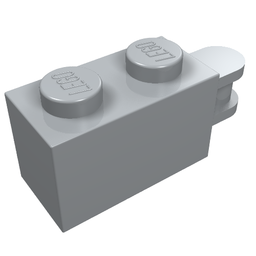 Rendu LDraw de Brique spéciale 1 x 2 avec poignée fermée verticale (Brick Special 1 x 2 with Vertical Closed Handle Inset from Edge), couleur indicative